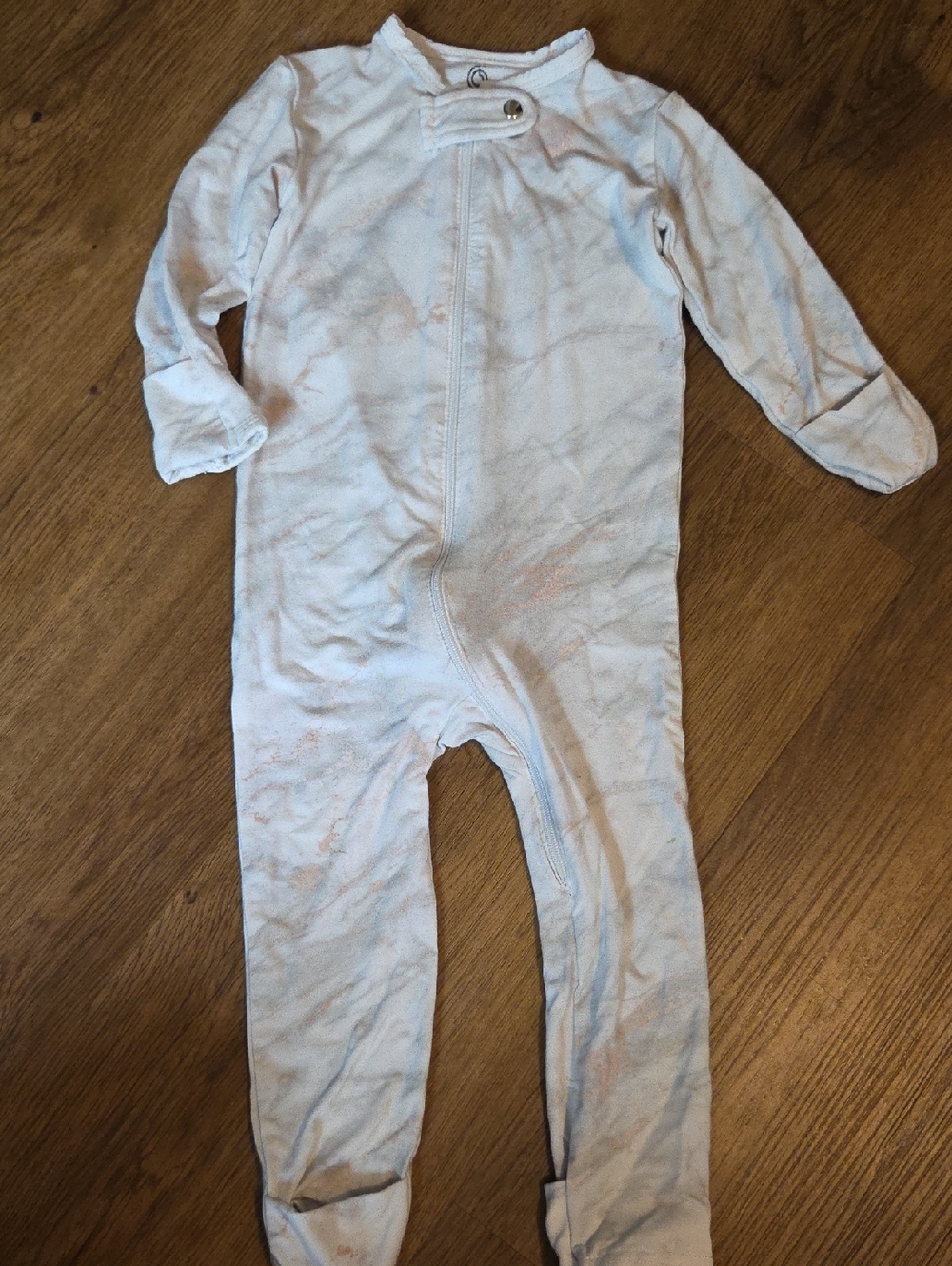 Baby One-Piece Footed Zipper Romper - White